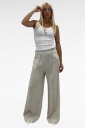 pantalone con elastico in vita lino